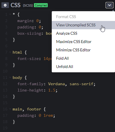 CodePen - view SCSS